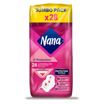 Serviettes hygiéniques ultra régulier plus jumbo pack NANA x28