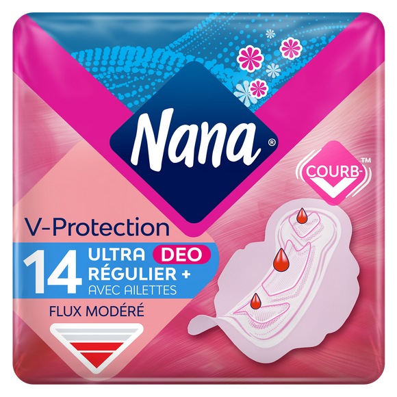 Serviettes hygiéniques ultra régulier plus fresh NANA x14