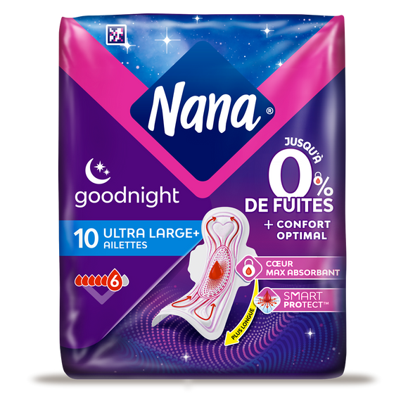 Serviettes hygiéniques ultra goodnight NANA paquet x10