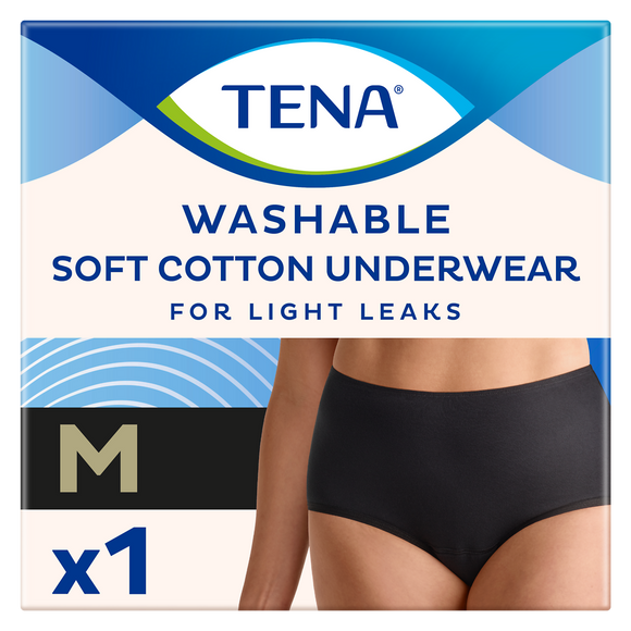 Culotte incontinence absorbante lavable TENA Coton Classic Noir M x1