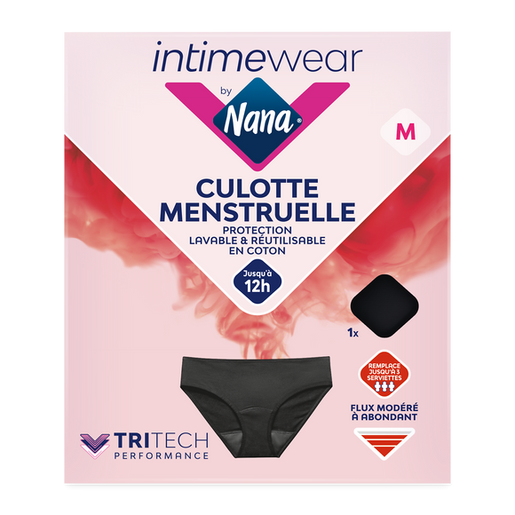 Culotte menstruelle Hipster coton NANA noire Taille M