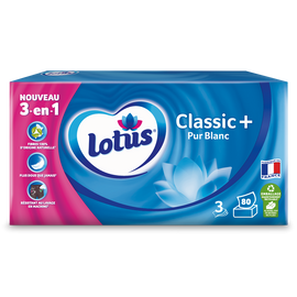 Mouchoirs Classic+ Pur Blanc Family Pack LOTUS, boite x80