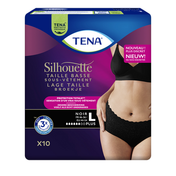 Sous-vêtement incontinence normal taille basse noir L TENA silhouettex10