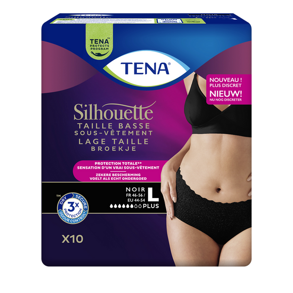 Sous-vêtement incontinence normal taille basse noir L TENA silhouettex10