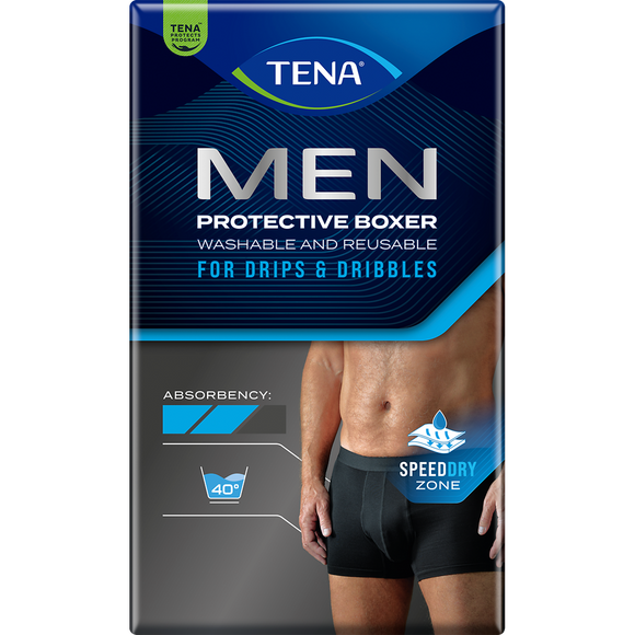 Sous-vêtement Boxer incontinence TENA homme protection lavable et réutilisable noir Taille L x1