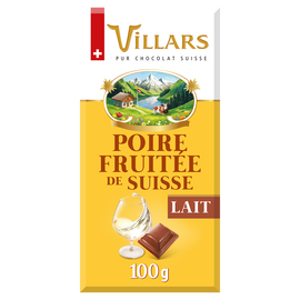 Chocolat au lait à la liqueur "Larmes de poire williams", VILLARS, Tablette de 100g