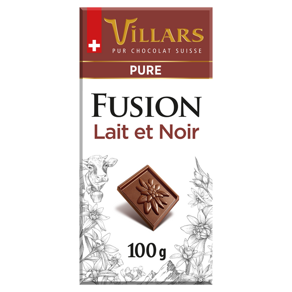 Chocolat au lait fusion pur VILLARS, Tablette de 100g