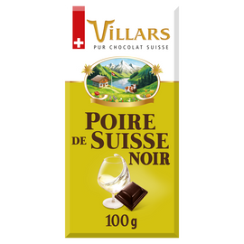 Chocolat noir liqueur poire de Suisse VILLARS tablette 100g