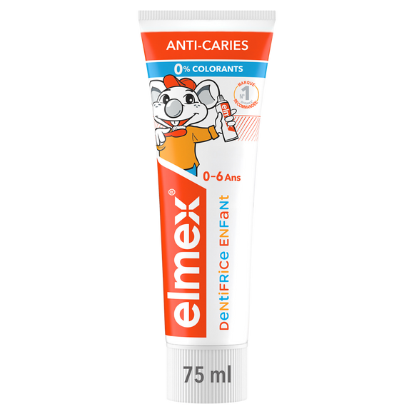 Dentifrice ELMEX enfant et bébé 0-6 ans protection anti-caries - tube75ml