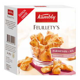 Feuilletés feuillety's beurre et ail/parmesan KAMBLY, 80g