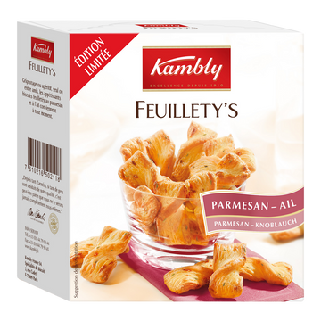 Feuilletés feuillety's beurre et ail/parmesan KAMBLY, 80g