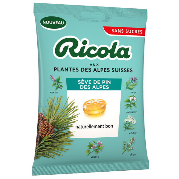 Bonbons pastilles sève de pin sans sucre RICOLA, 70g