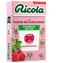 Bonbons framboise mélisse sans sucres RICOLA, boîte 50g