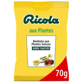 Bonbons sans sucre aux plantes et à la stévia RICOLA, 70g