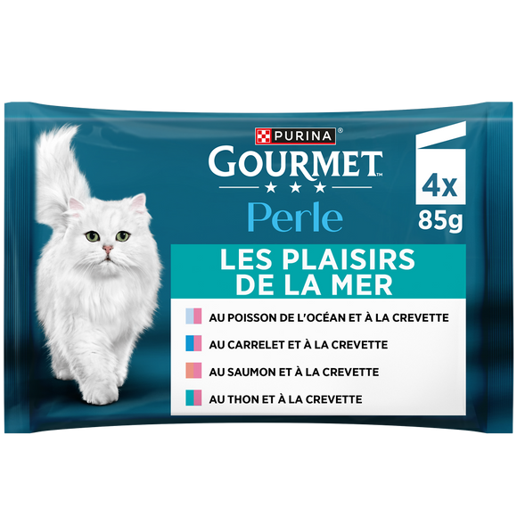 Sachets fraîcheur pour chat PERLE Plaisirs de la Mer GOURMET - 4x85g