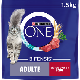 Croquettes pour chat adulte Boeuf, Céréales Complètes PURINA ONE - 1,5kg