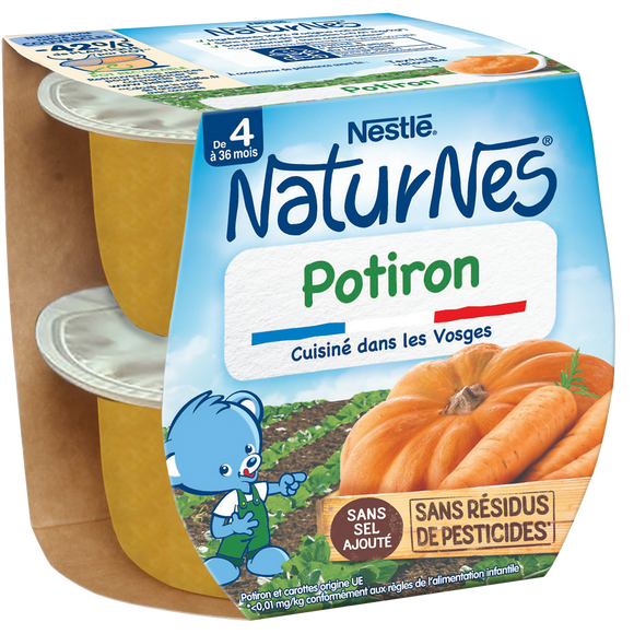 Bols Légume Potiron 4M+ NATURNES - 2x130g