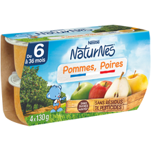 NESTLE NATURNES - Dessert bébé Pommes, Poires, dès 4 mois - 4x130g