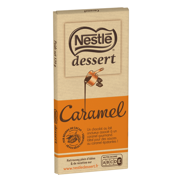 Chocolat lait au caramel pâtissier NESTLE DESSERT - Tablette 170g