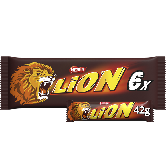 Barres de chocolat au lait LION - 6 barres de 42g
