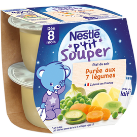 P'tit souper purée du soir 7 légumes dès 8 mois NESTLE, 2x200g