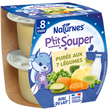 NESTLE P'TIT SOUPER - Purée du soir 7 légumes, dès 8 mois - 2x200g
