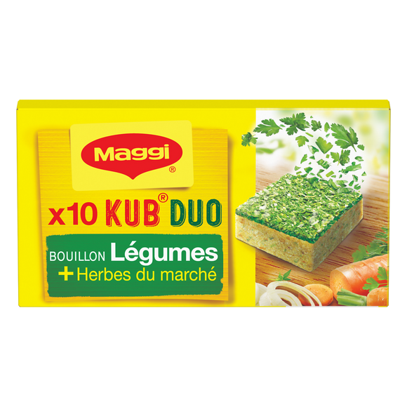 Bouillon cube légumes huile d'olive duolino MAGGI, boite de 10 cubes,105g