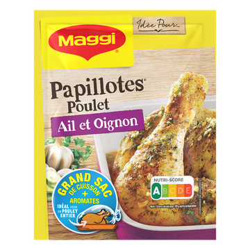 Assaisonnement papillottes de poulet à l'ail et aux oignons MAGGI, sachet de 36g