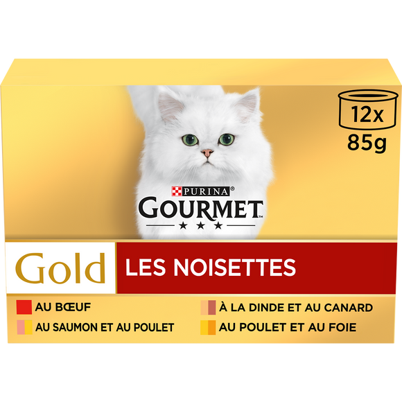 Sachets fraîcheur pour chat GOLD Les Noisettes GOURMET - 12x85g