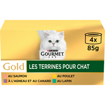 Sachets fraîcheur pour chat GOLD Les Terrines GOURMET - 4x85g