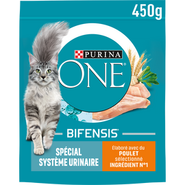 Croquettes pour chat adulte SYSTÈME URINAIRE Poulet, Blé PURINA ONE -450g