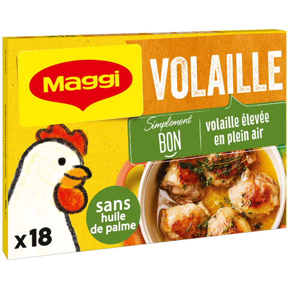 Bouillon cube volaille MAGGI, boite de 18 cubes, 180g