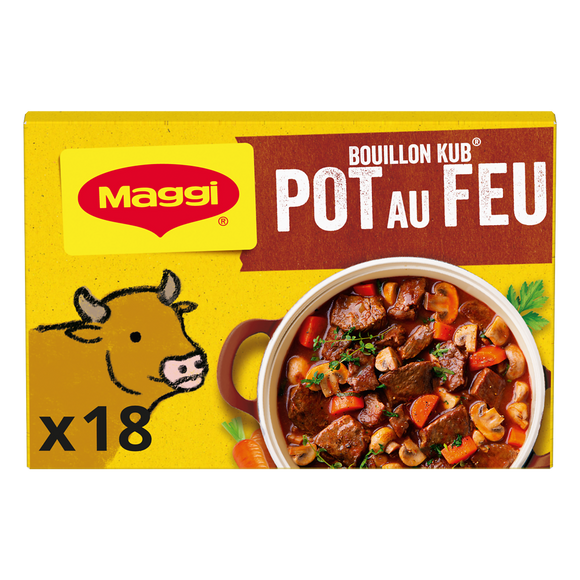 Bouillon cube goût pot au feu MAGGI, boite de 18 cubes, 180g