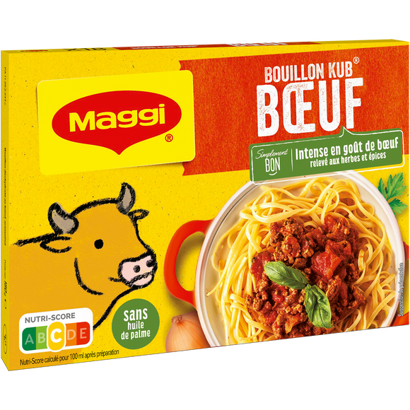 Bouillon cube boeuf MAGGI, boite de 18 cubes, 180g