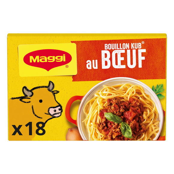 Bouillon cube boeuf MAGGI, boite de 18 cubes, 180g