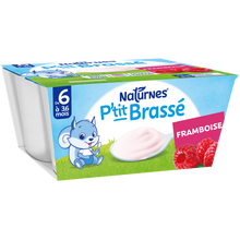 NESTLE P'TIT BRASSE - Dessert lacté bébé Framboise, de 6 à 12 mois - 4x100g