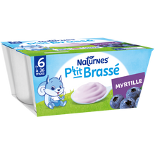 NESTLE P'TITS LACTES - Desserts lactés P'tit brasse Myrtille, de 6 à 12 mois - 4x100g