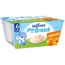 NESTLE P'TIT BRASSE - Dessert lacté Abricot, de 6 à 12 mois - 4x100g
