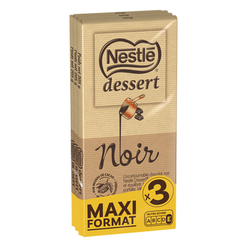 Chocolat noir pâtissier NESTLE DESSERT - 3 tablettes de 205g