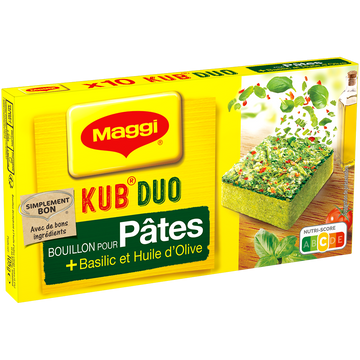Bouillon cube duo pâtes basilic MAGGI, boite de 10 cubes, 105g