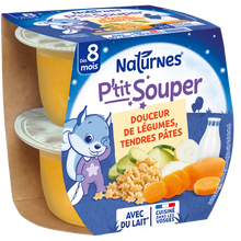 P'tit souper crème de légumes et tendres pâtes 12 mois, NESTLE, 2x200g
