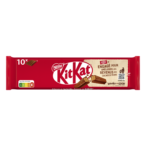 Barres de chocolat au lait KITKAT - 10 barres de 41,5g