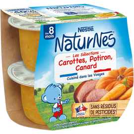 Plats complets Carotte potiron canard 8M+ NATURNES SELECTION - 2x200g