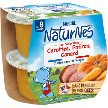 Plats complets Carotte potiron canard 8M+ NATURNES SELECTION - 2x200g