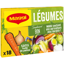 Bouillon cube légumes MAGGI, boite de 18 cubes, 180g