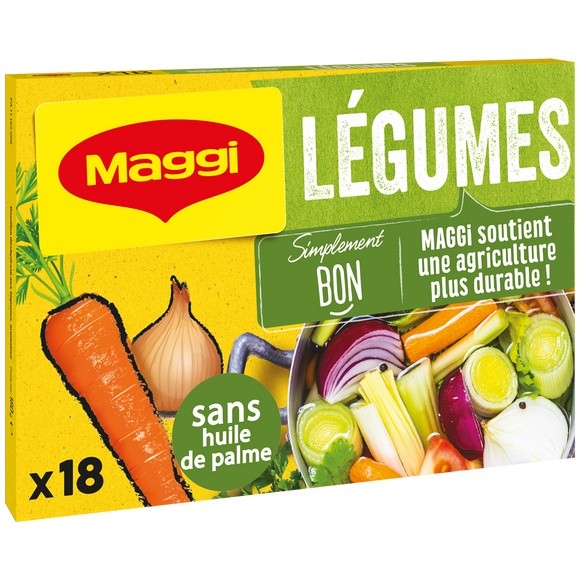 Bouillon cube légumes MAGGI, boite de 18 cubes, 180g