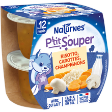 NESTLE P'TIT SOUPER - Soupe risotto carottes champignon, dès 12 mois -2x200g