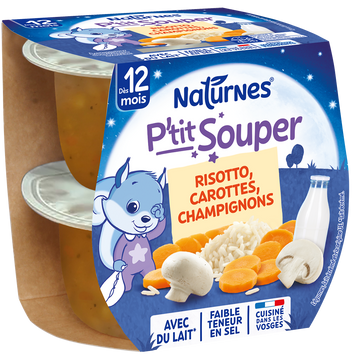 NESTLE P'TIT SOUPER - Soupe risotto carottes champignon, dès 12 mois -2x200g