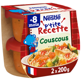 Plats complets P'TITE RECETTE Couscous 8M+ NESTLE - 2x200g