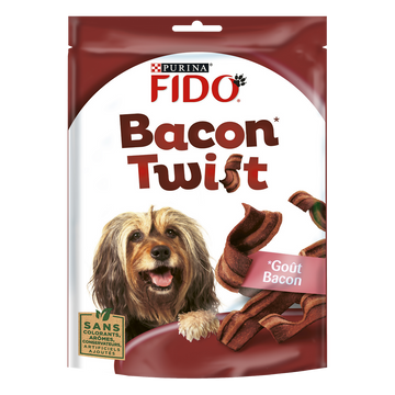 Friandises pour chien Bacon twist FIDO, 120g